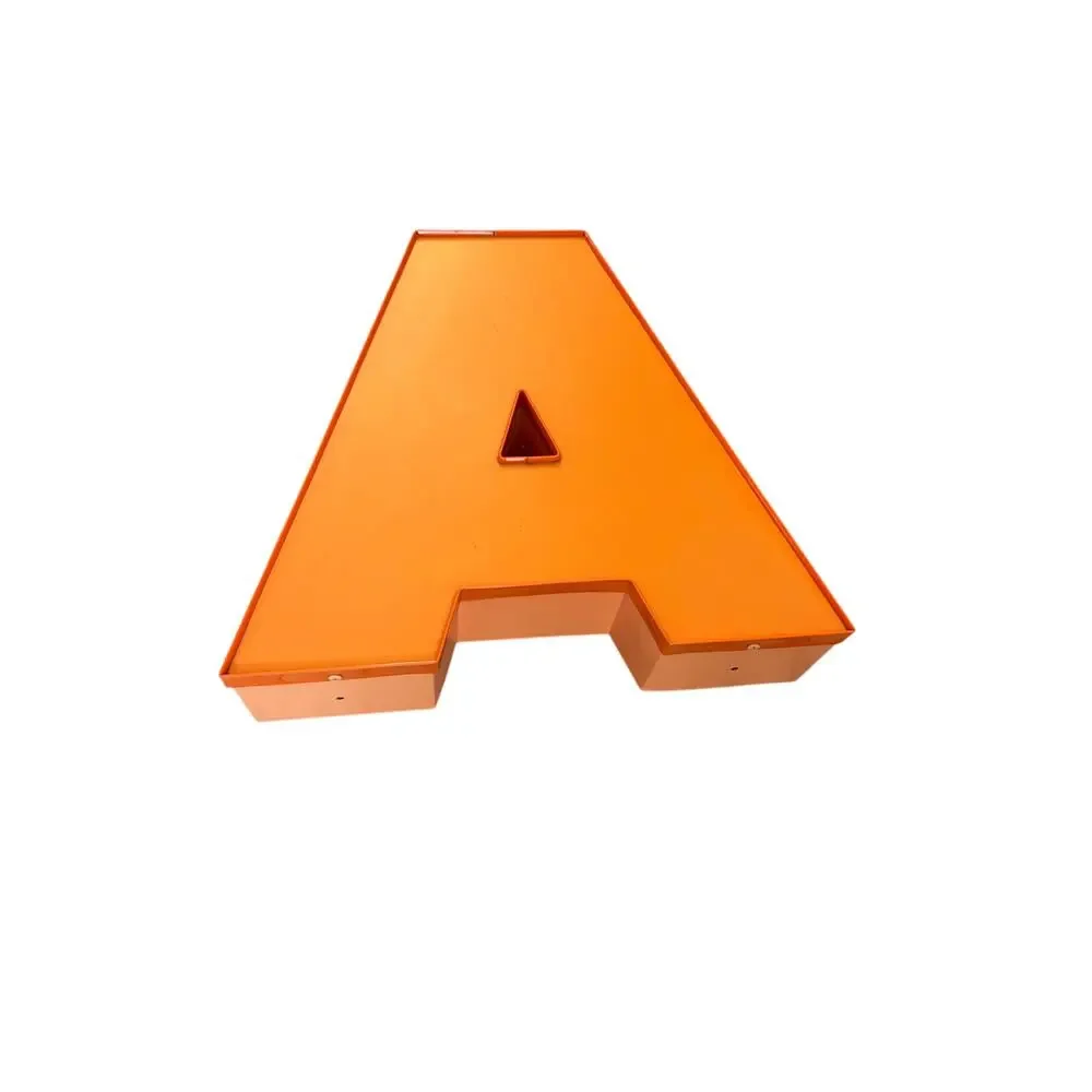 Commercial Channel Letter A Storefront Sign 22” SSC Lighted Orange salvaged
